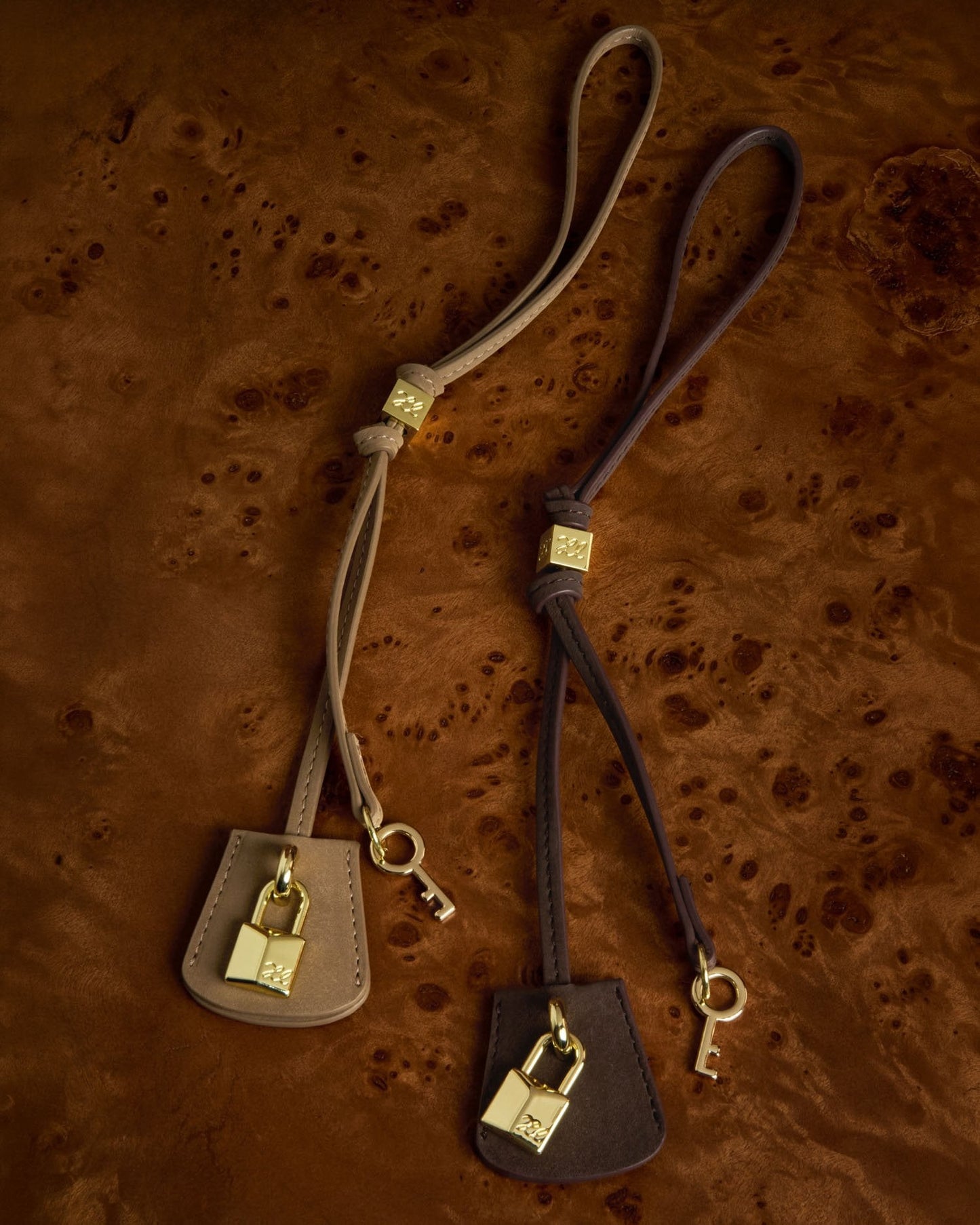 Katie Loxton Heritage Suedette Bag Charm in Chocolate Suedette