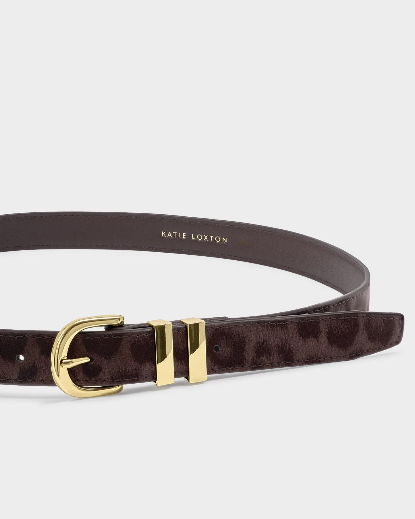 Katie Loxton Buckle Belt in Leopard Chocolate