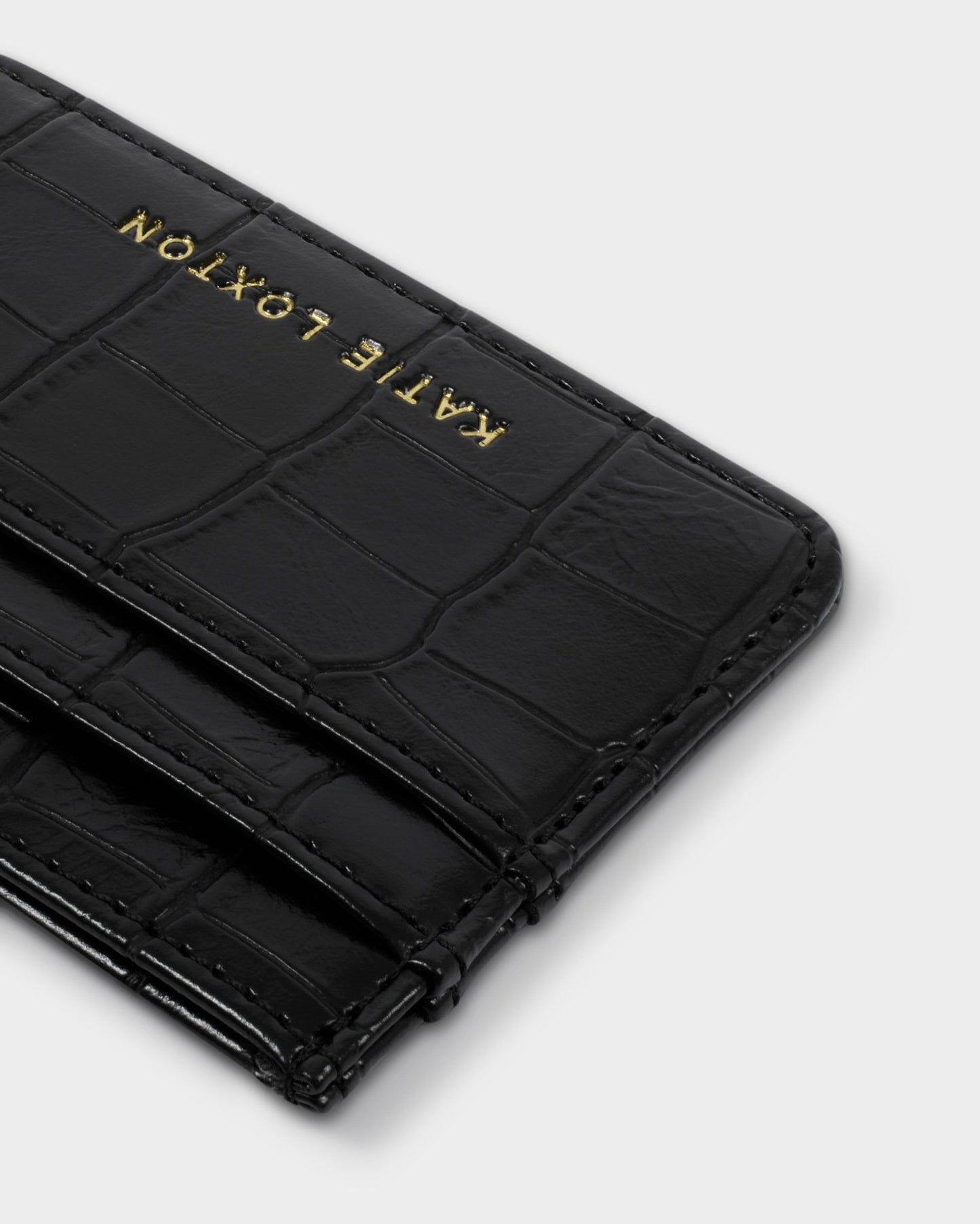 Katie Loxton Gift Boxed Keyring & Card Holder  'Love Is the Best Accessory' in Black Croc