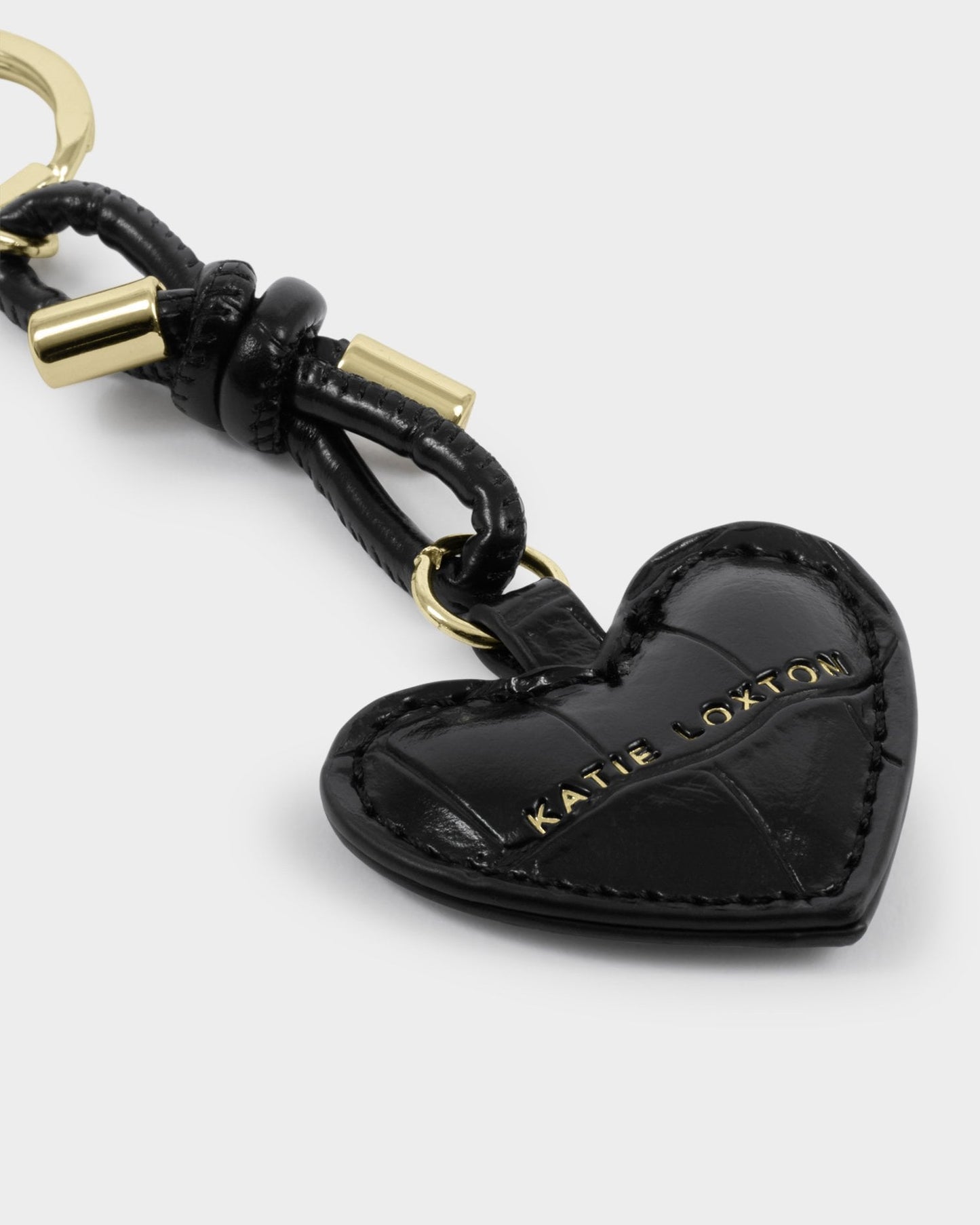 Katie Loxton Gift Boxed Keyring & Card Holder  'Love Is the Best Accessory' in Black Croc