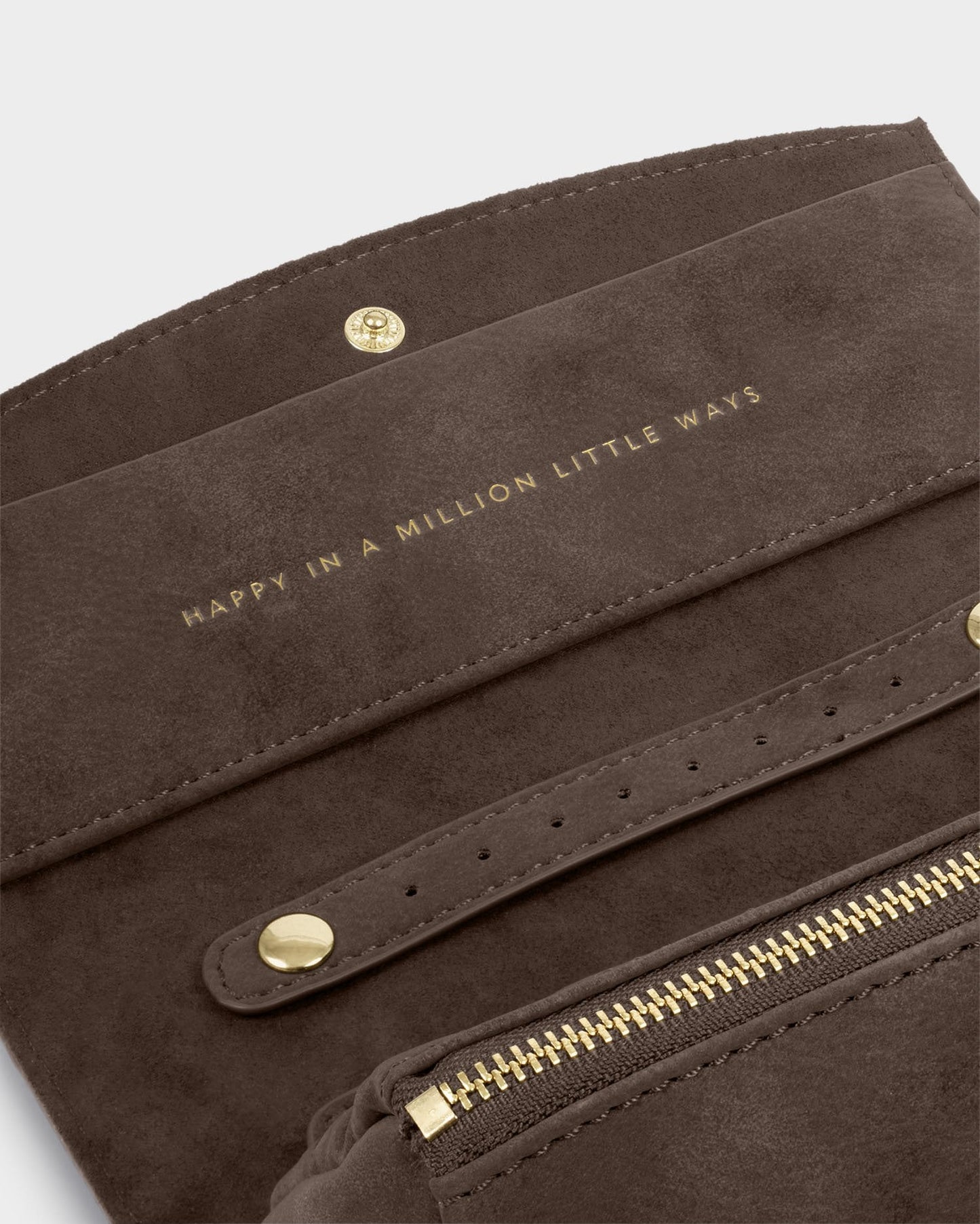 Katie Loxton Suedette Travel Jewellery & Accessories Organiser in Chocolate