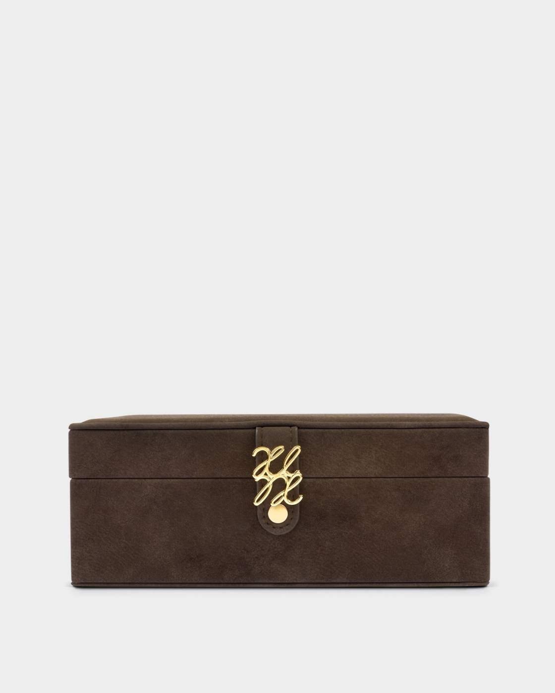 Katie Loxton Large Jewellery Box in Chocolate Suedette