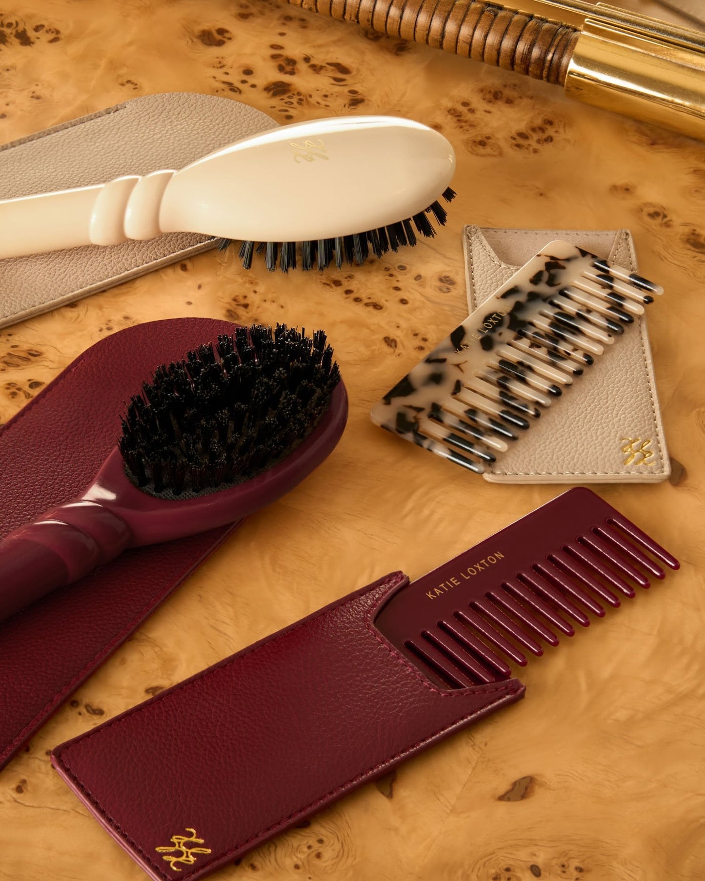 Katie Loxton Hair Comb & Case in Pale Tortoiseshell