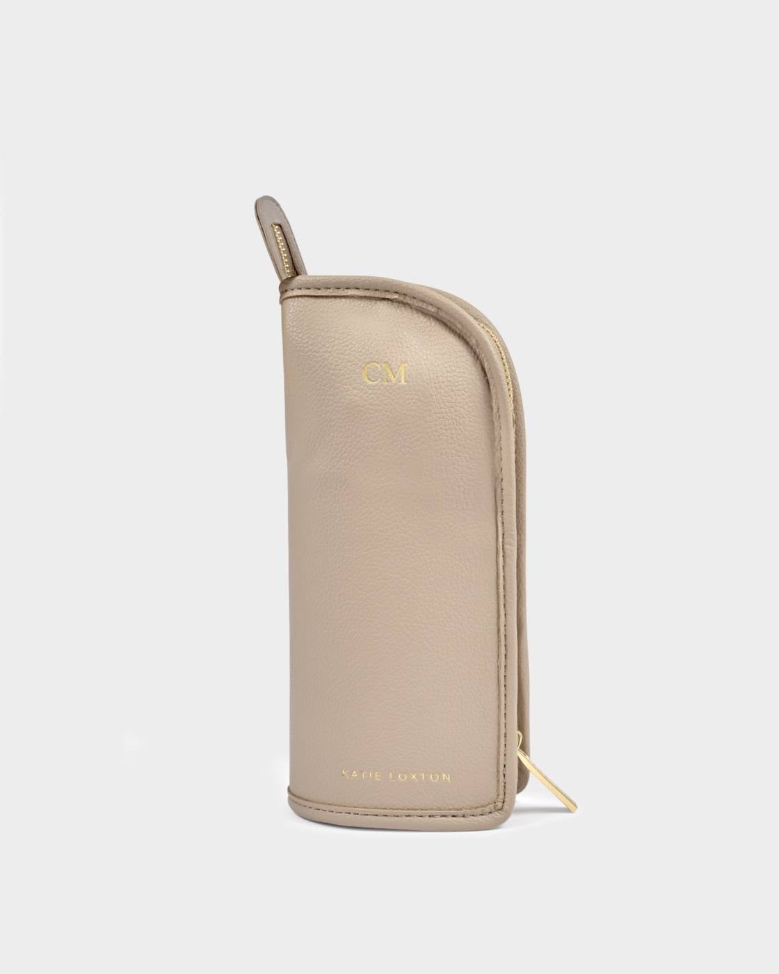 Katie Loxton Travel Makeup Brush Set With Case in Light Taupe