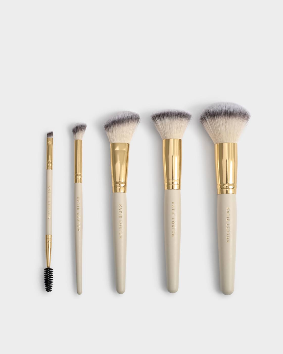 Katie Loxton Travel Makeup Brush Set With Case in Light Taupe