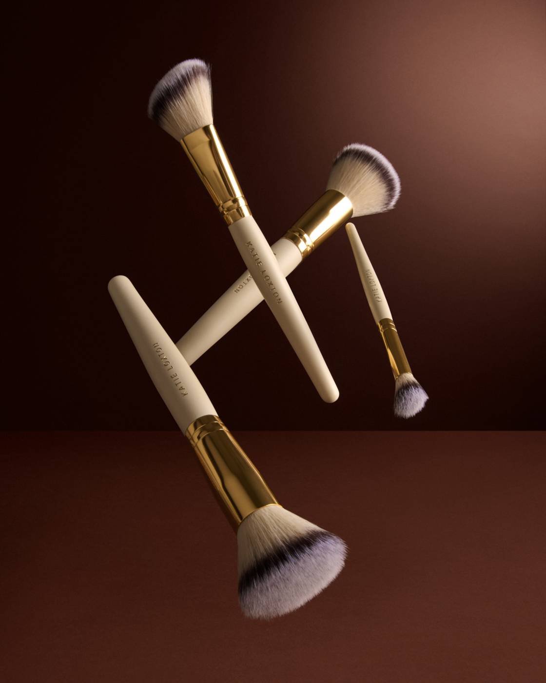 Katie Loxton Travel Makeup Brush Set With Case in Chocolate Leopard