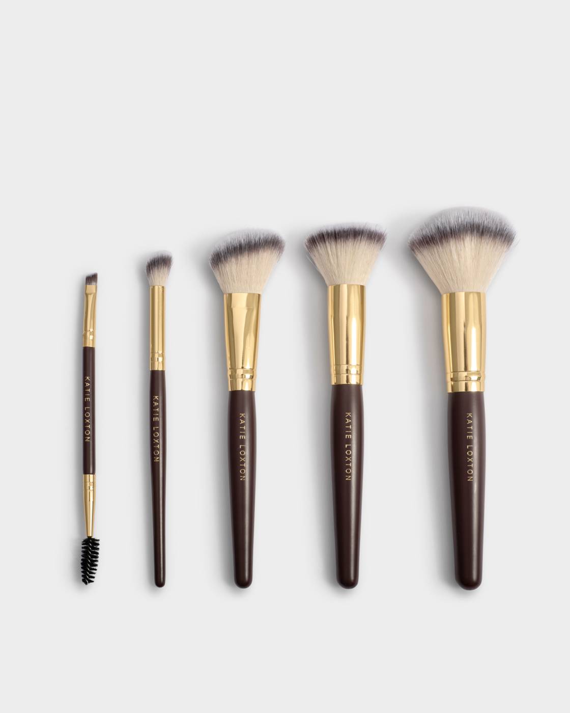 Katie Loxton Travel Makeup Brush Set With Case in Chocolate Leopard