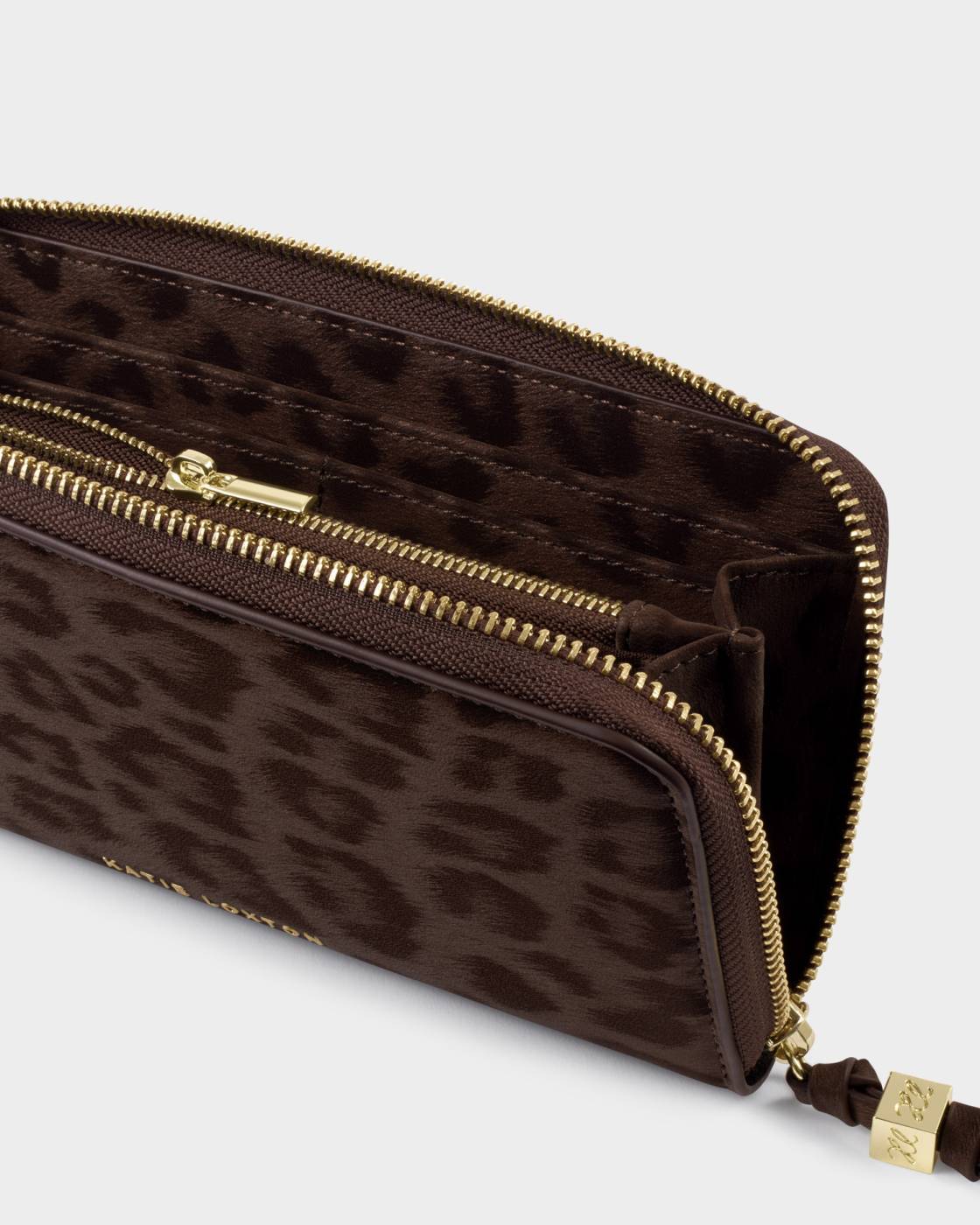 Katie Loxton Milan Large Purse in Chocolate Leopard
