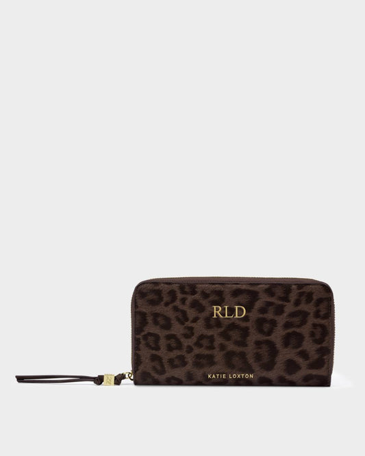 Katie Loxton Milan Large Purse in Chocolate Leopard