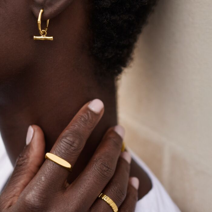 Katie Loxton Bamboo Hoop Earrings - Gold Coated