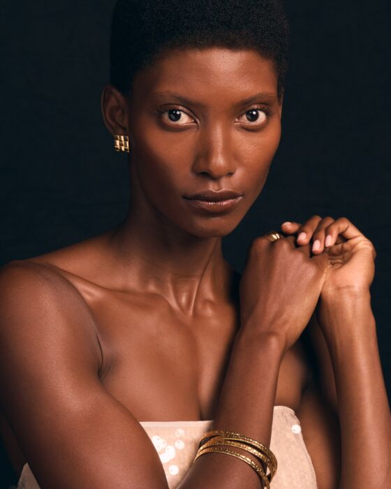 Katie Loxton Taya Waterproof Gold Woven Bangle