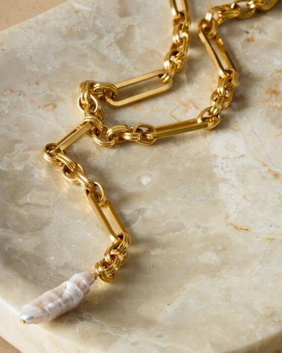 Katie Loxton Allure Pearl Lariat Necklace - Gold Coated
