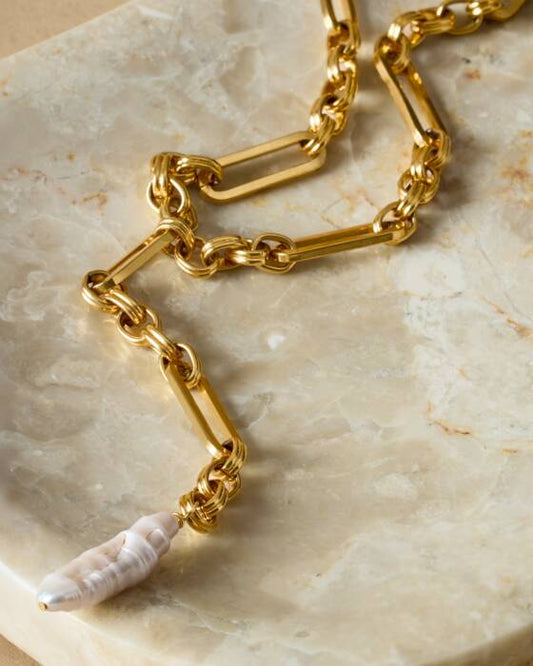 Katie Loxton Allure Pearl Lariat Necklace - Gold Coated