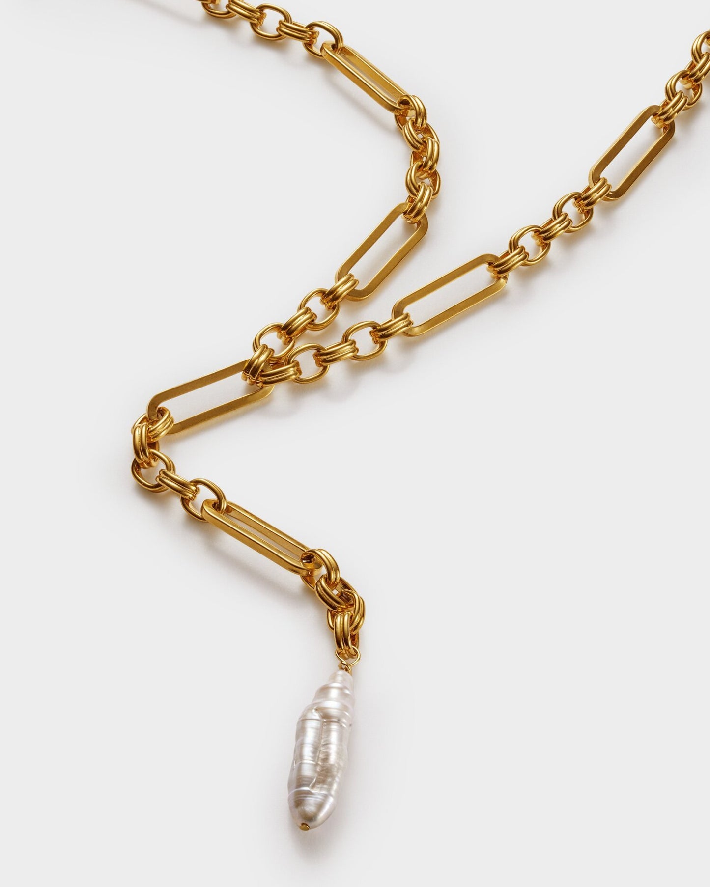 Katie Loxton Allure Pearl Lariat Necklace - Gold Coated