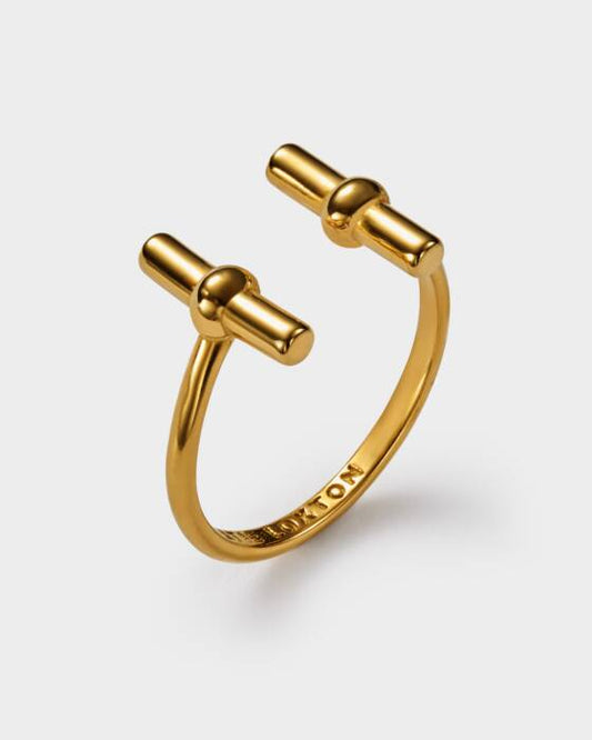 Katie Loxton Themis T-Bar Ring - Gold Coated - Adjustable