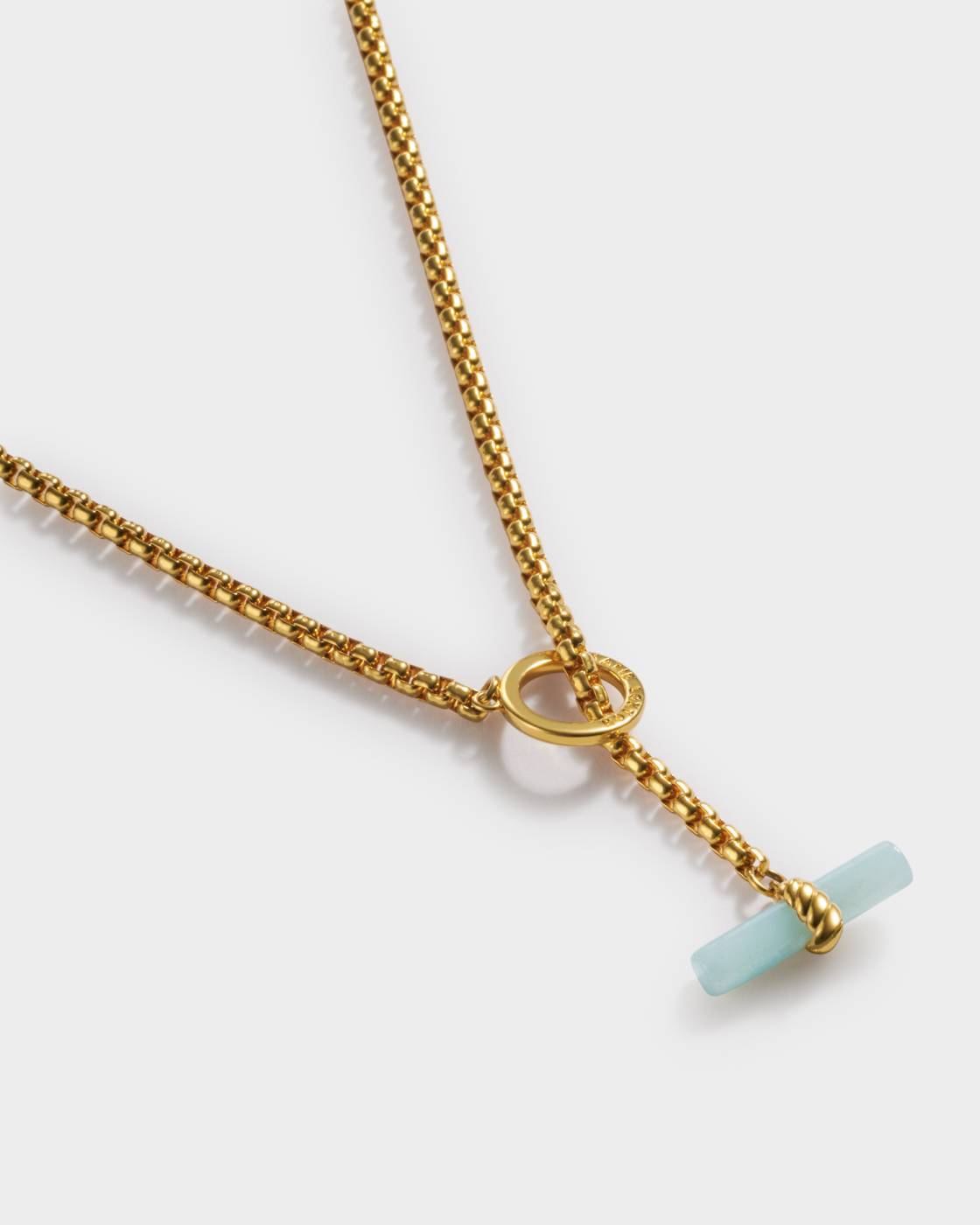 Katie Loxton Azura Waterproof Gold T-Bar Hoop Necklace