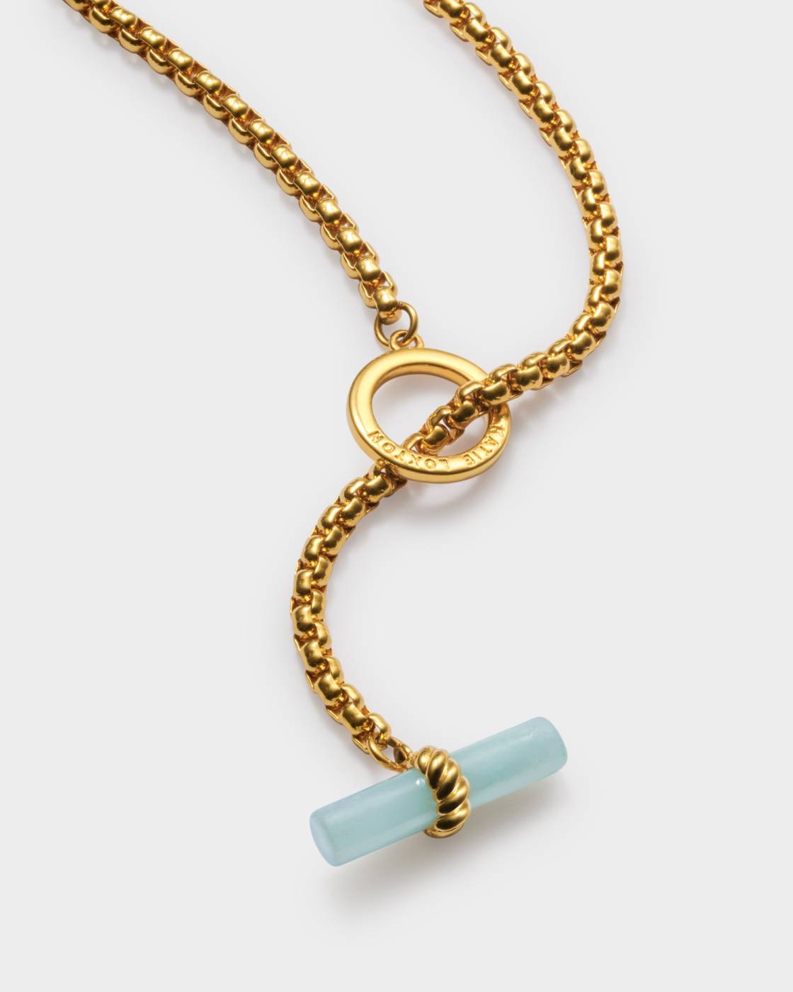 Katie Loxton Azura Waterproof Gold T-Bar Hoop Necklace