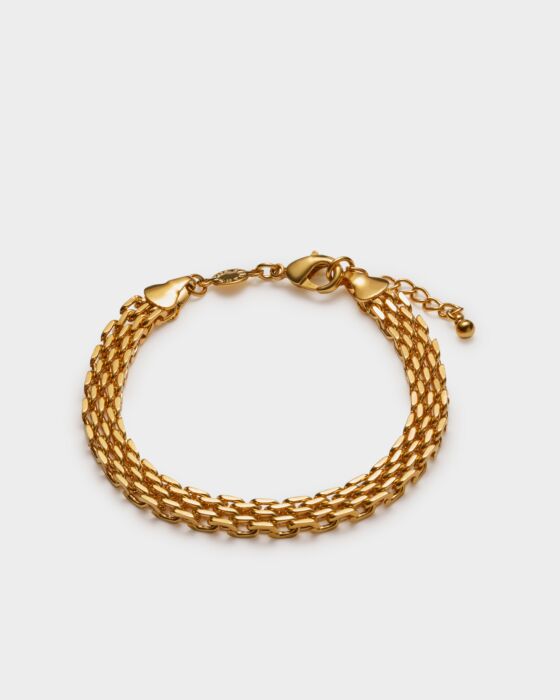 Katie Loxton Braid Chain Waterproof Gold Bracelet 18cm