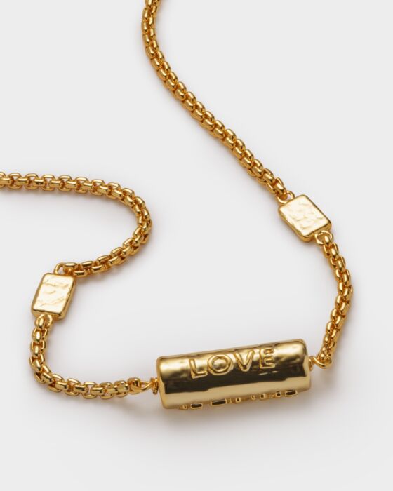 Katie Loxton Love Language Waterproof Gold Bracelet 18cm