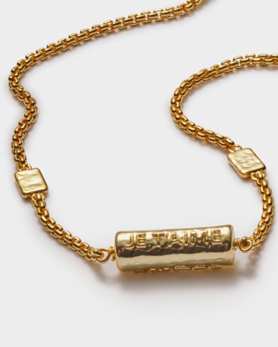 Katie Loxton Love Language Waterproof Gold Bracelet 18cm