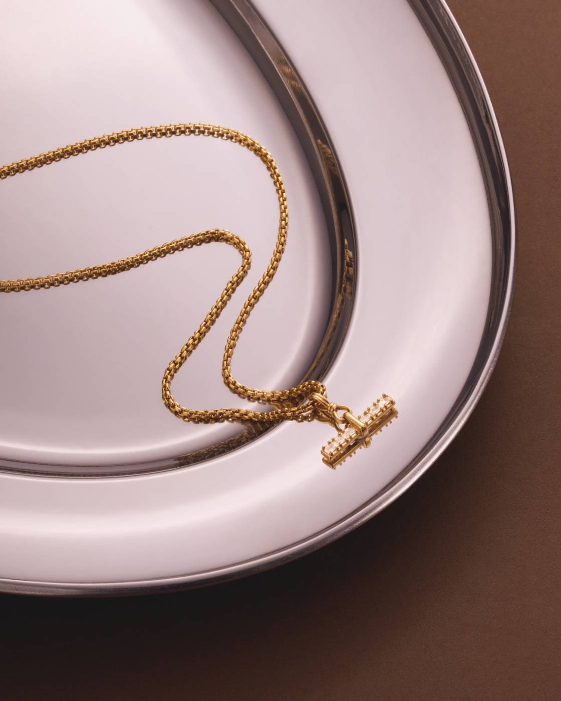 Katie Loxton Lustre Waterproof Gold T-Bar Necklace