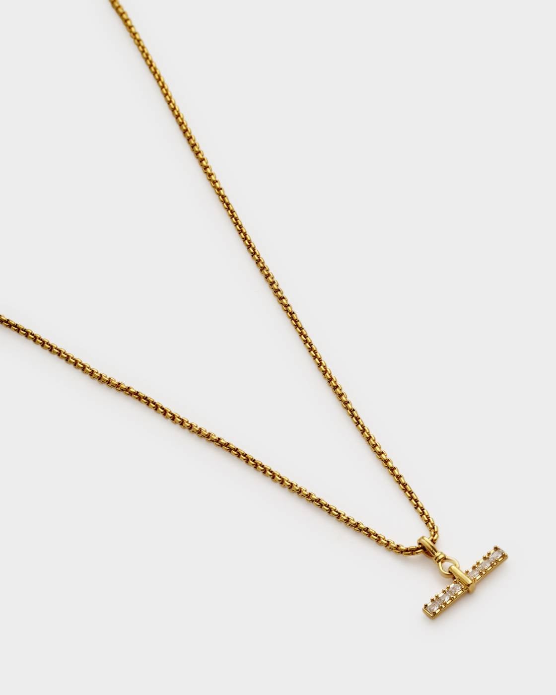 Katie Loxton Lustre Waterproof Gold T-Bar Necklace