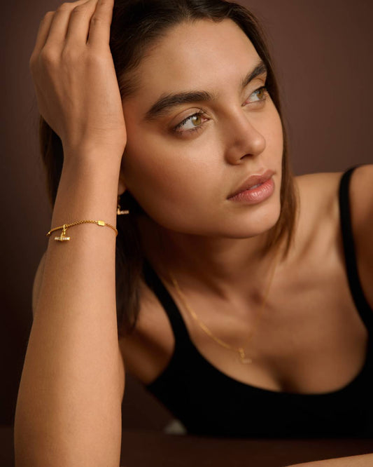 Katie Loxton Lustre Waterproof Gold T-Bar Bracelet