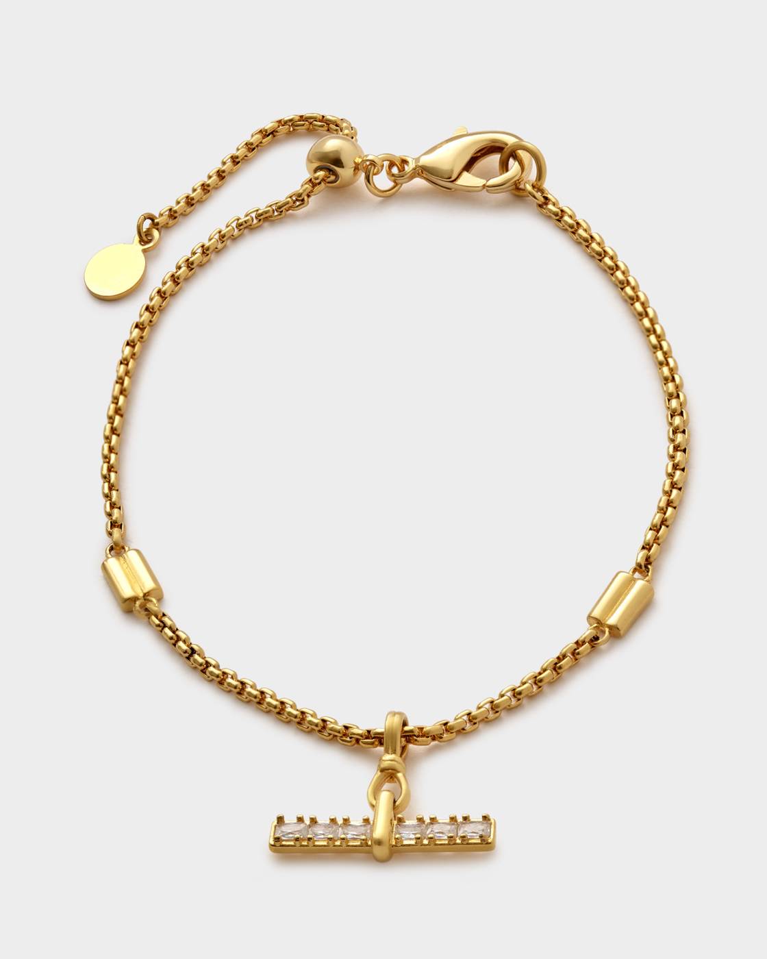 Katie Loxton Lustre Waterproof Gold T-Bar Bracelet