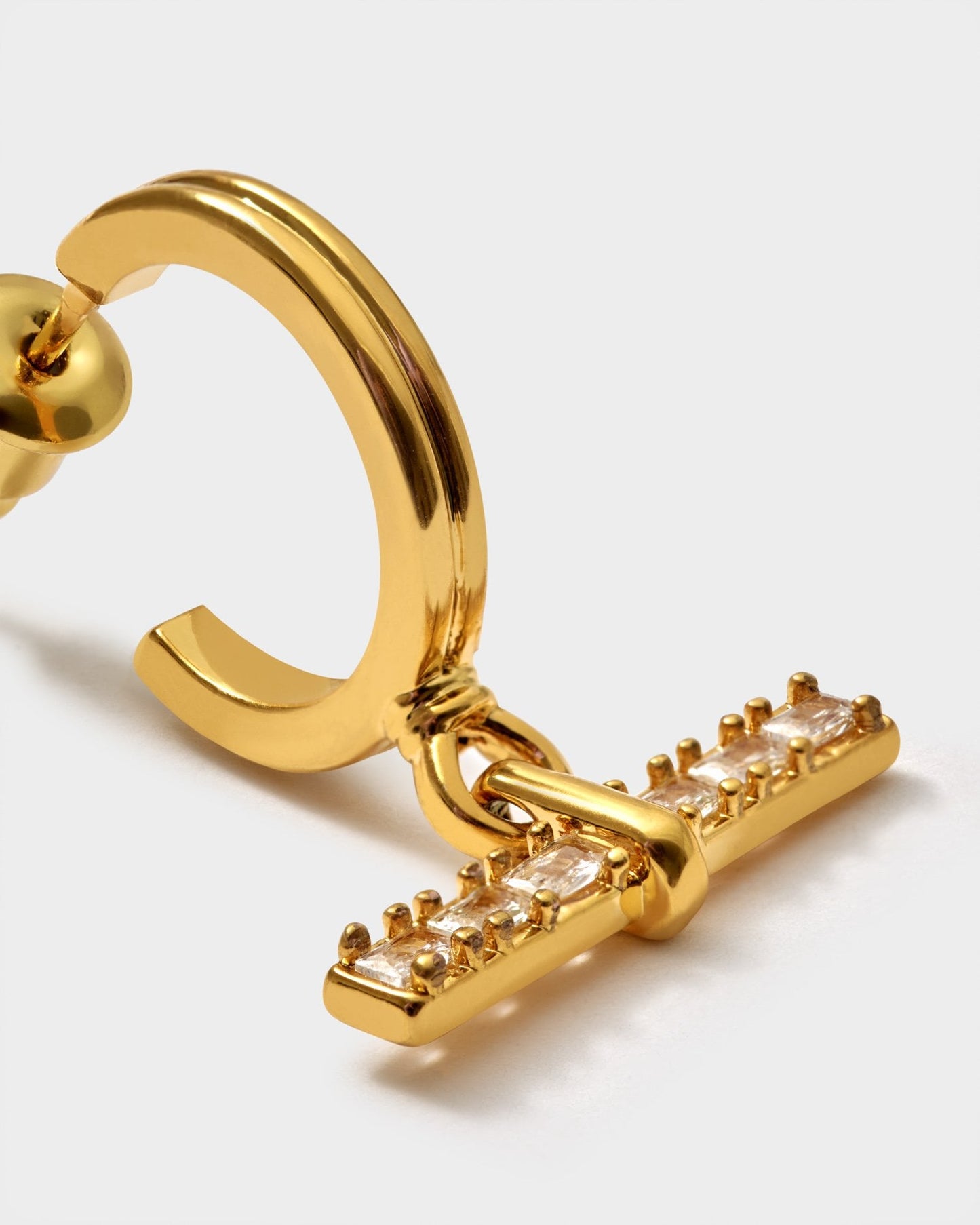 Katie Loxton Lustre Waterproof Gold T-Bar Hoop Earrings
