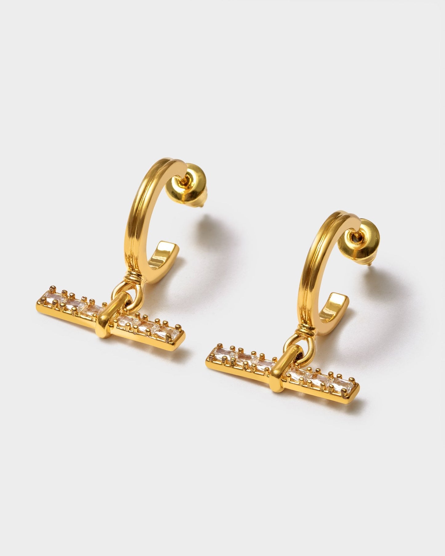 Katie Loxton Lustre Waterproof Gold T-Bar Hoop Earrings