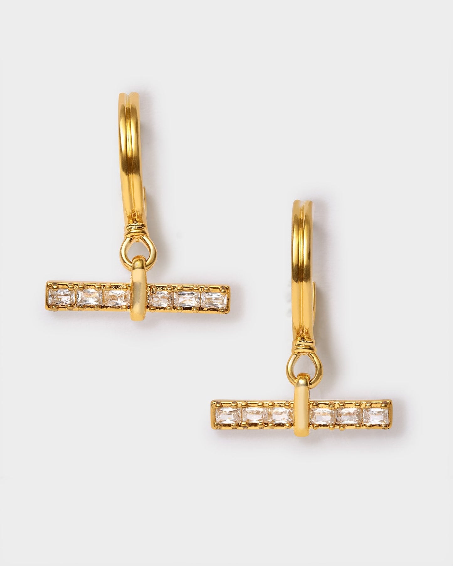 Katie Loxton Lustre Waterproof Gold T-Bar Hoop Earrings