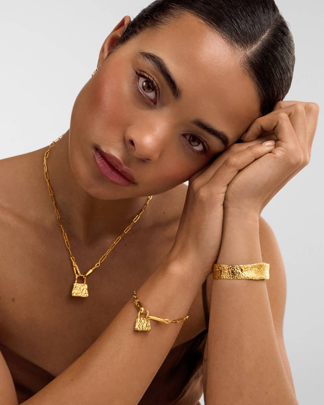 Katie Loxton Luxe Lock Waterproof Gold Necklace