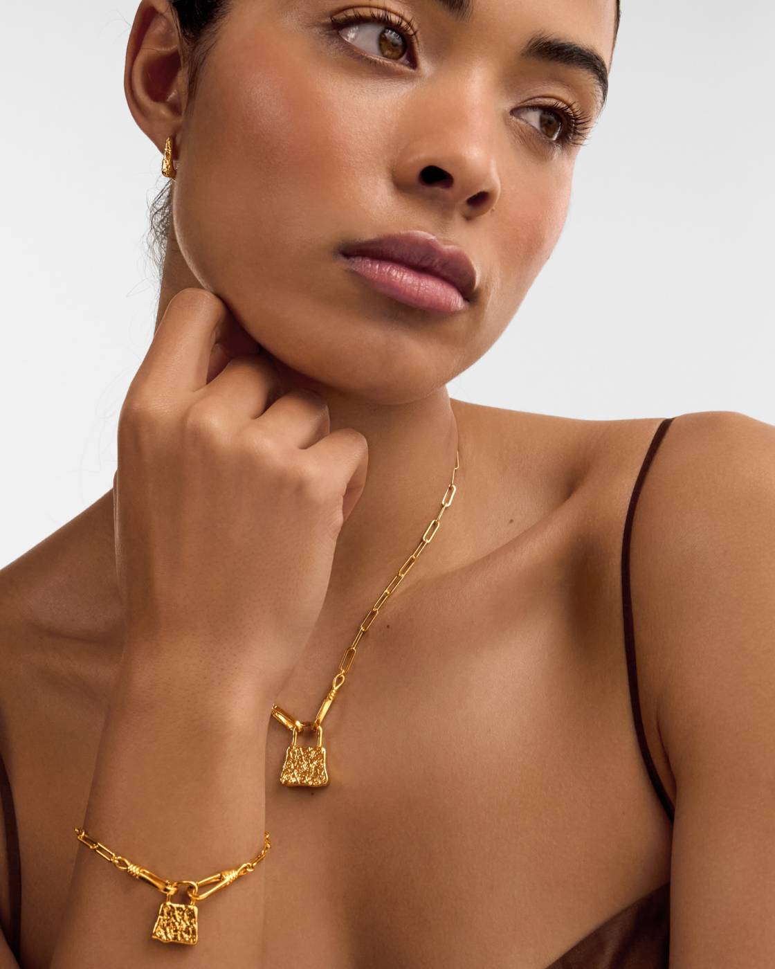 Katie Loxton Luxe Lock Waterproof Gold Bracelet