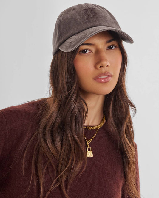 Katie Loxton Embroidered Logo Cap in Chocolate