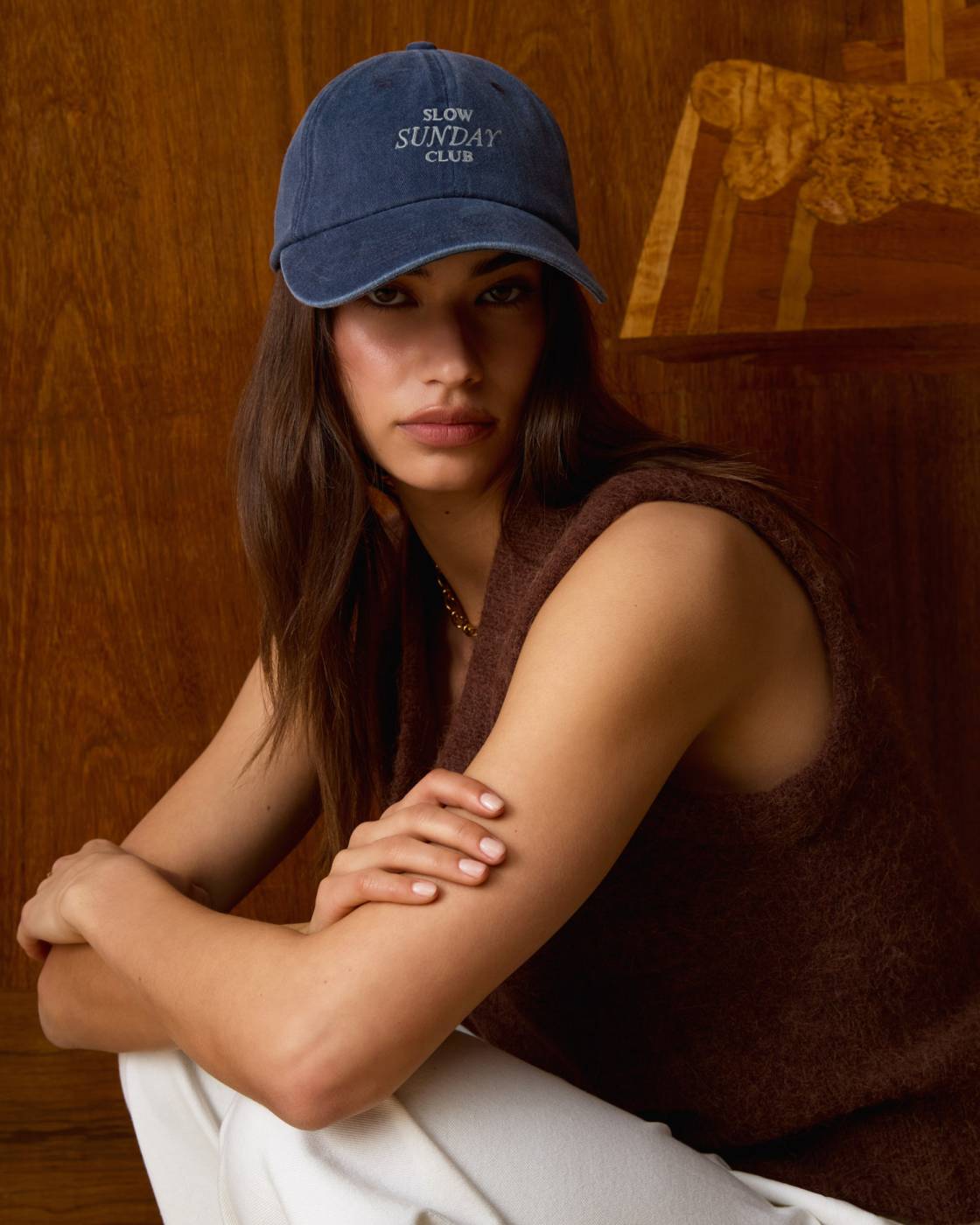 Katie Loxton 'Slow Sunday Club' Embroidered Logo Cap in Navy