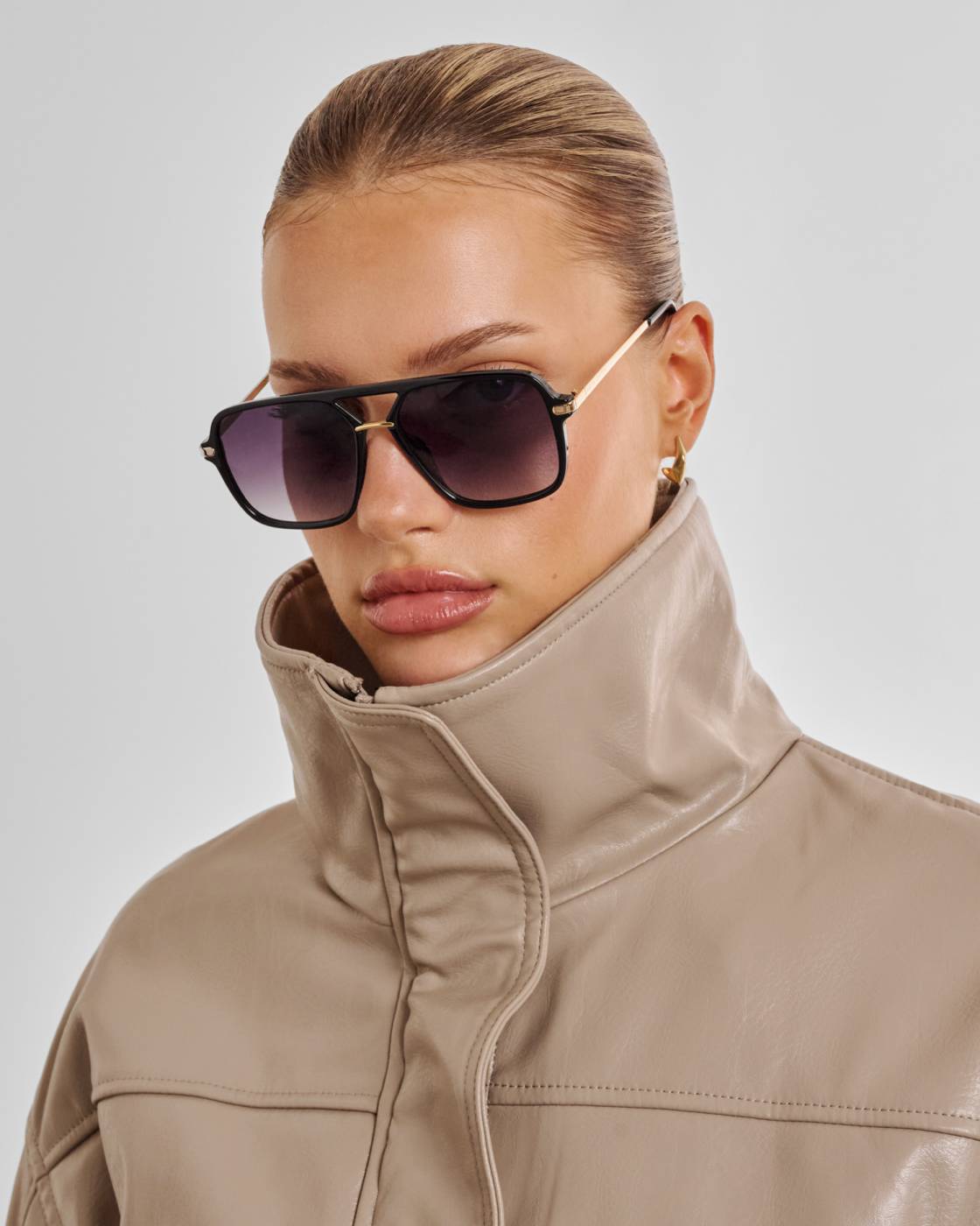 Katie Loxton St. Moritz Aviator Sunglasses in Black