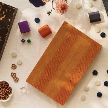 Addison Ross Orange Croc Lacquer Backgammon Set