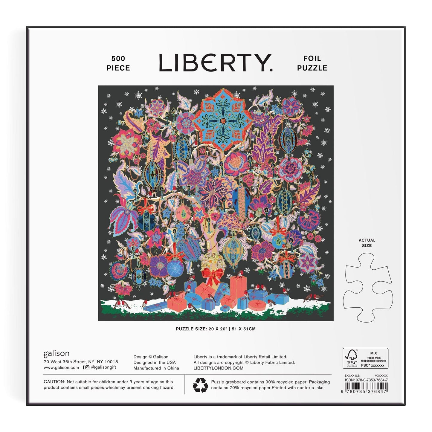 Liberty Christmas Tree Of Life 500 Piece Puzzle