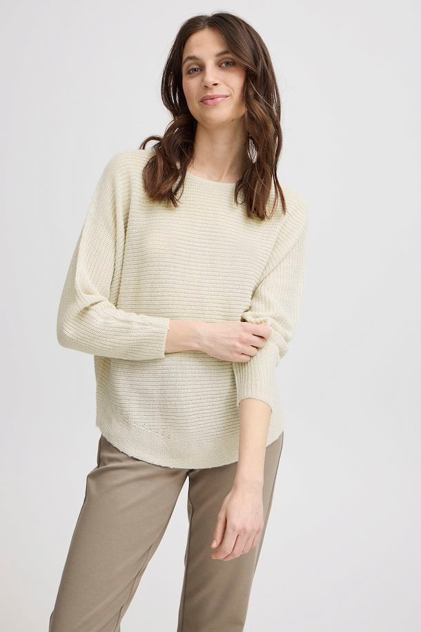 Fransa Eretta Pullover in Limestone Melange