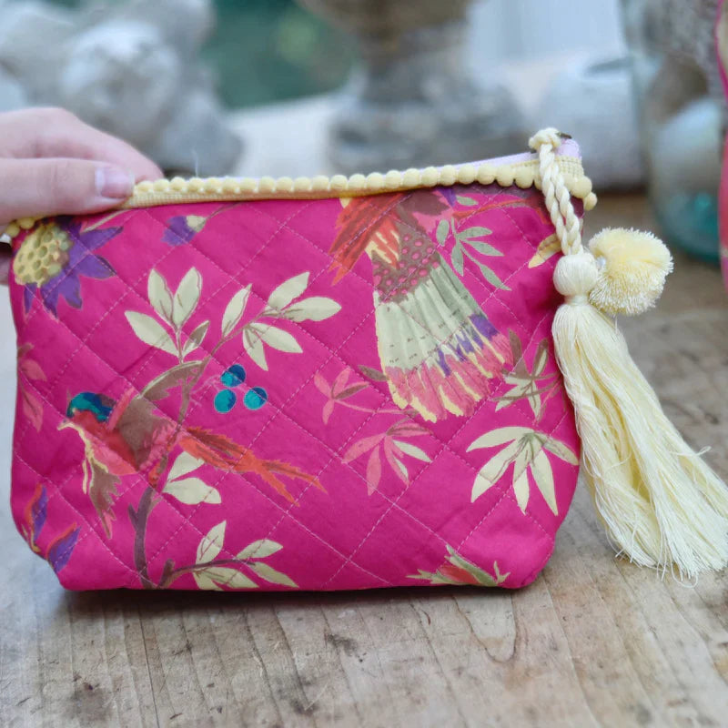 Hot Pink Bird Make Up Bag 