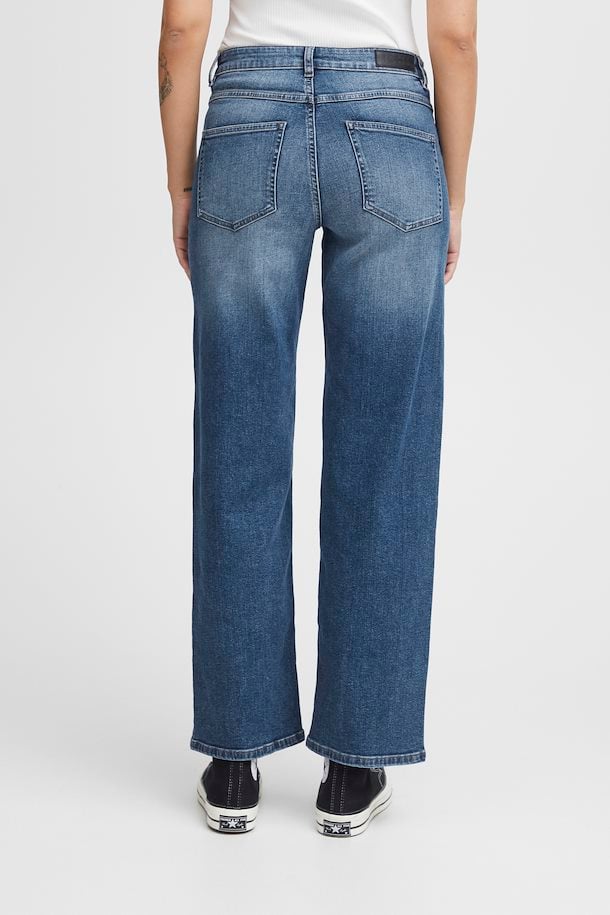 ICHI Twiggy Straight Denim Medium Blue Jeans