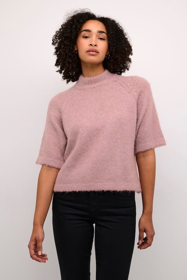 KAFFE Emilie Knit Pullover in Mesa Rose Melange