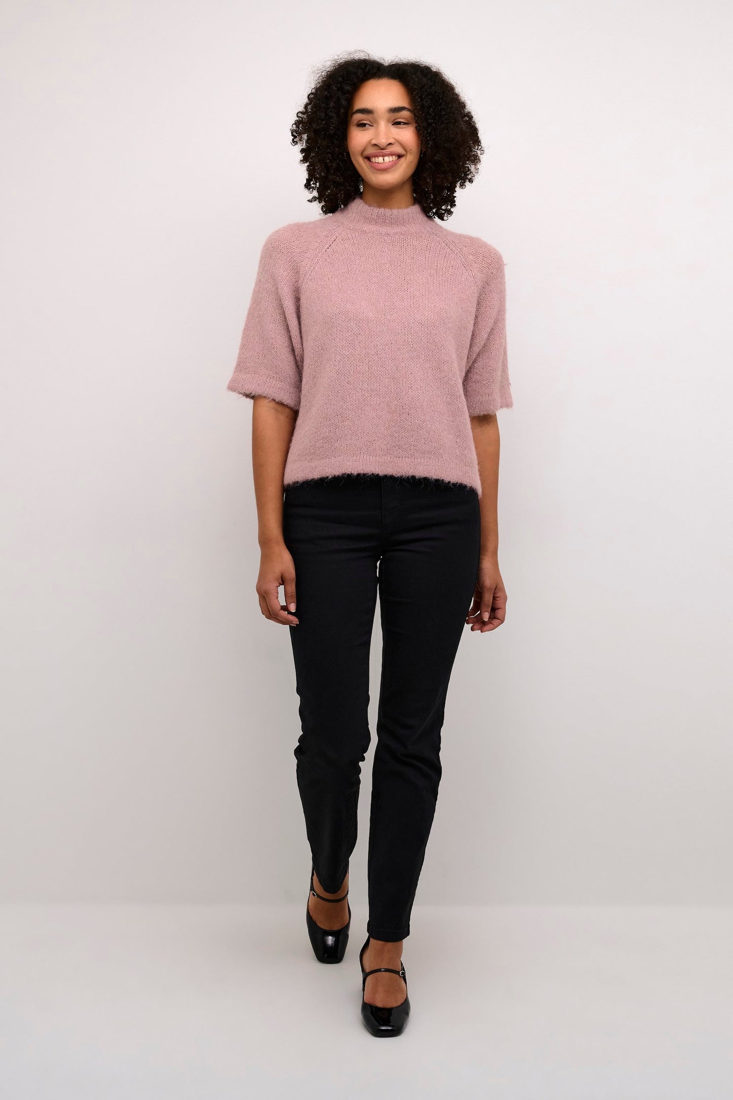 KAFFE Emilie Knit Pullover in Mesa Rose Melange