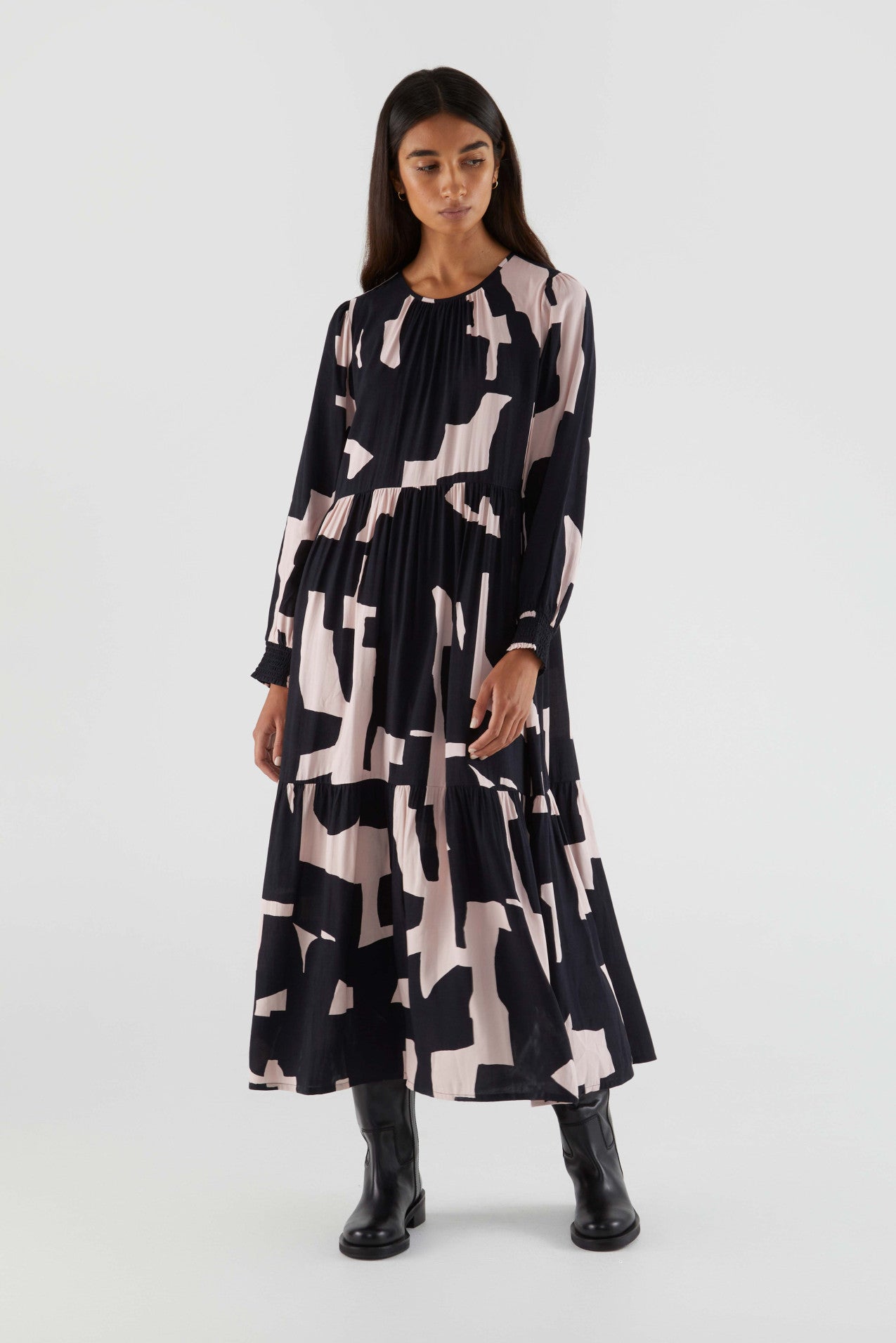 Compania Fantastica midi dress with abstract print
