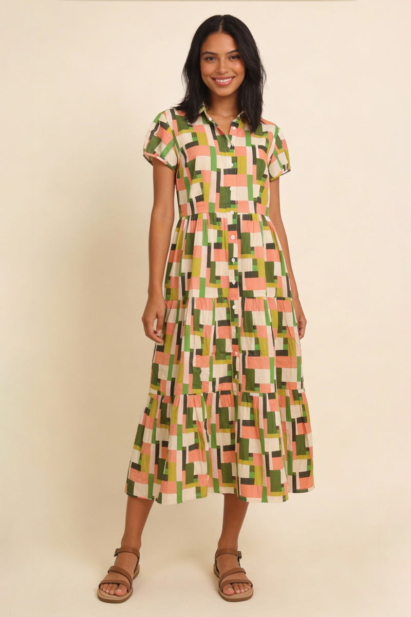 Pretty Vacant Molly Dress in Rectangles