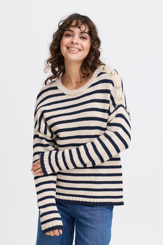 Fransa Belinda Pullover in Moonbeam Mix