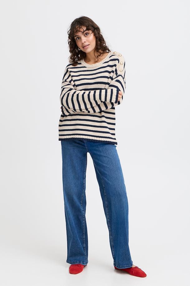 Fransa Belinda Pullover in Moonbeam Mix