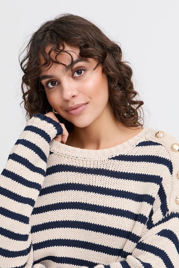 Fransa Belinda Pullover in Moonbeam Mix