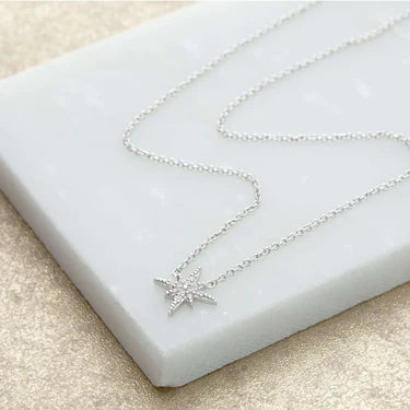 Starburst Necklace with Slider Clasp by Scream Pretty - Silver