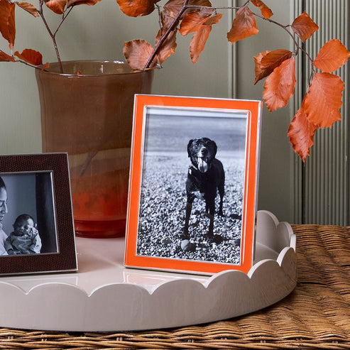 Addison Ross Orange Enamel & Silver Frame 4x6
